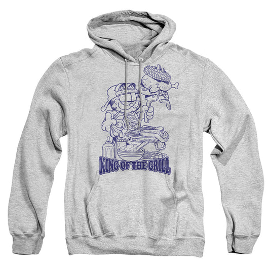 Garfield King Of The Grill Mens Hoodie Athletic Heather