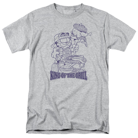 Garfield King Of The Grill Mens T Shirt Athletic Heather
