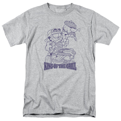 Garfield King Of The Grill Mens T Shirt Athletic Heather