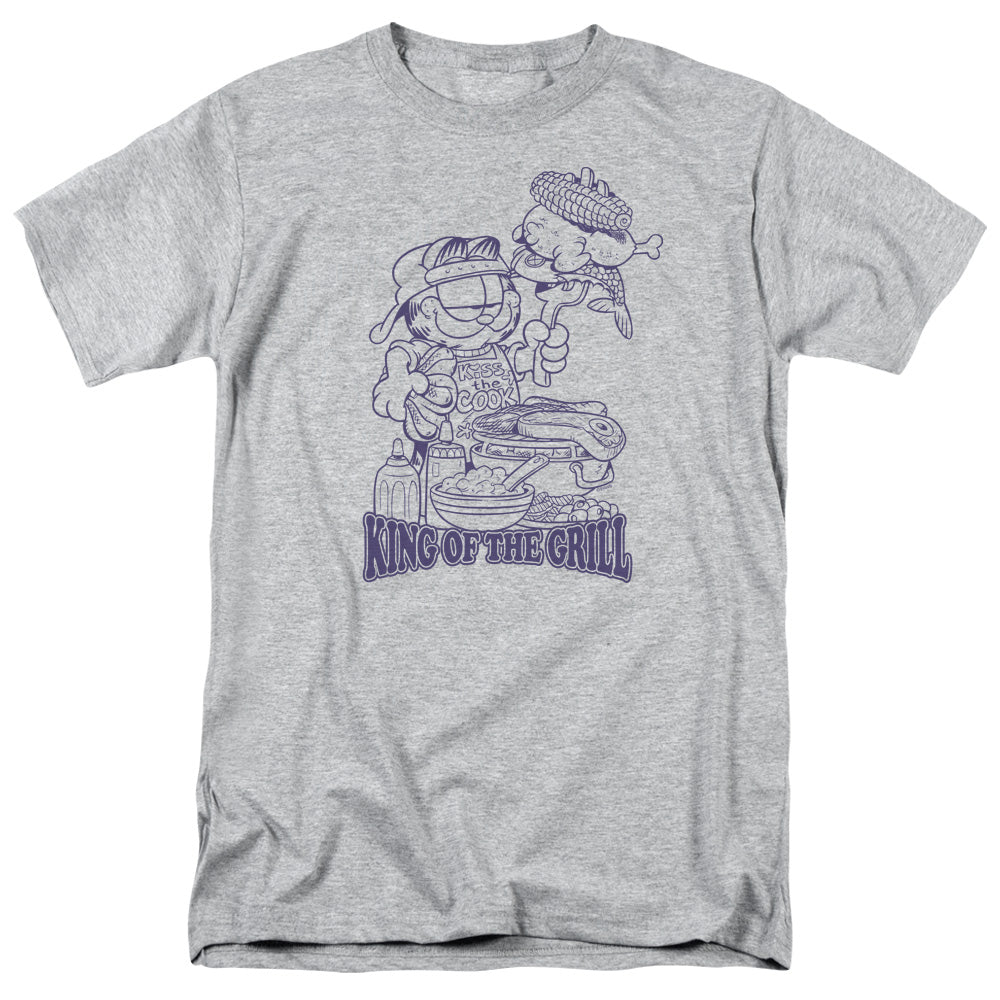 Garfield King Of The Grill Mens T Shirt Athletic Heather