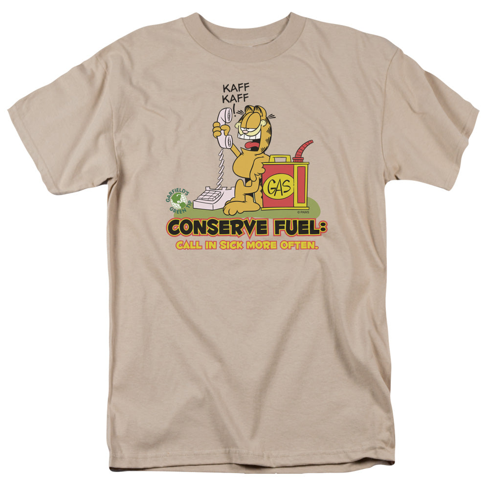 Garfield Call In Sick Mens T Shirt Sand