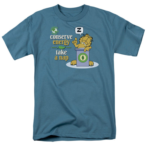 Garfield Conserve Energy Mens T Shirt Slate