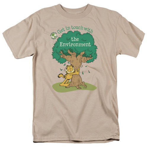 Garfield Get In Touch Mens T Shirt Sand