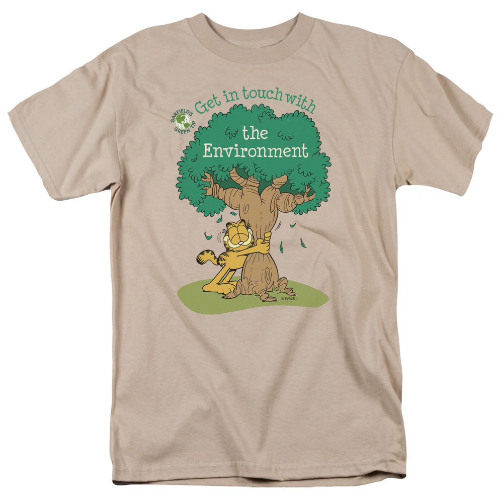 Garfield Get In Touch Mens T Shirt Sand