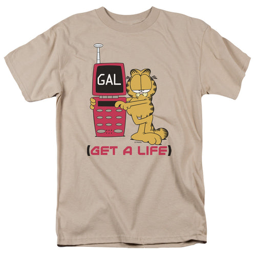 Garfield Get A Life Mens T Shirt Sand