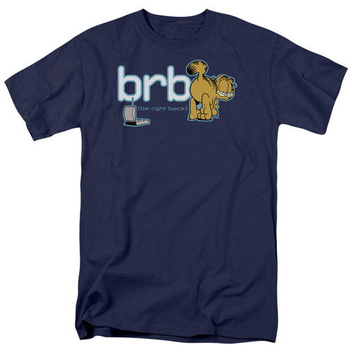 Garfield Be Right Back Mens T Shirt Navy Blue