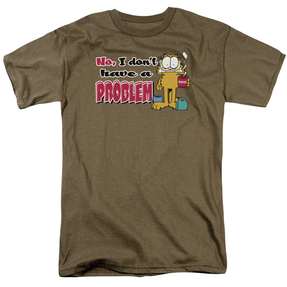 Garfield No Problem Mens T Shirt Safari Green