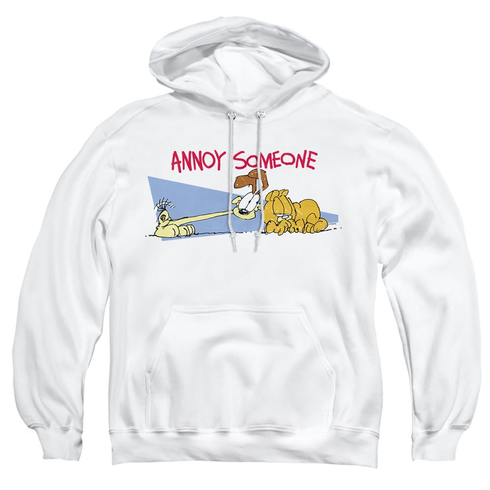 Garfield Annoy Someone Mens Hoodie White