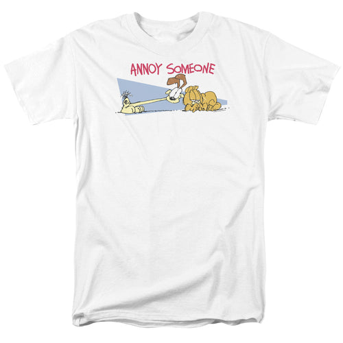 Garfield Annoy Someone Mens T Shirt White