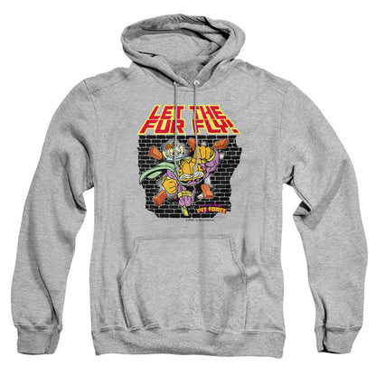 Garfield Let The Fur Fly Mens Hoodie Athletic Heather