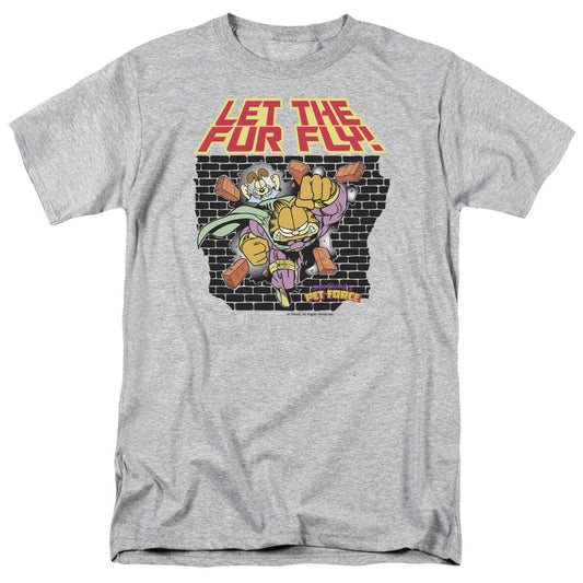 Garfield Let The Fur Fly Mens T Shirt Athletic Heather