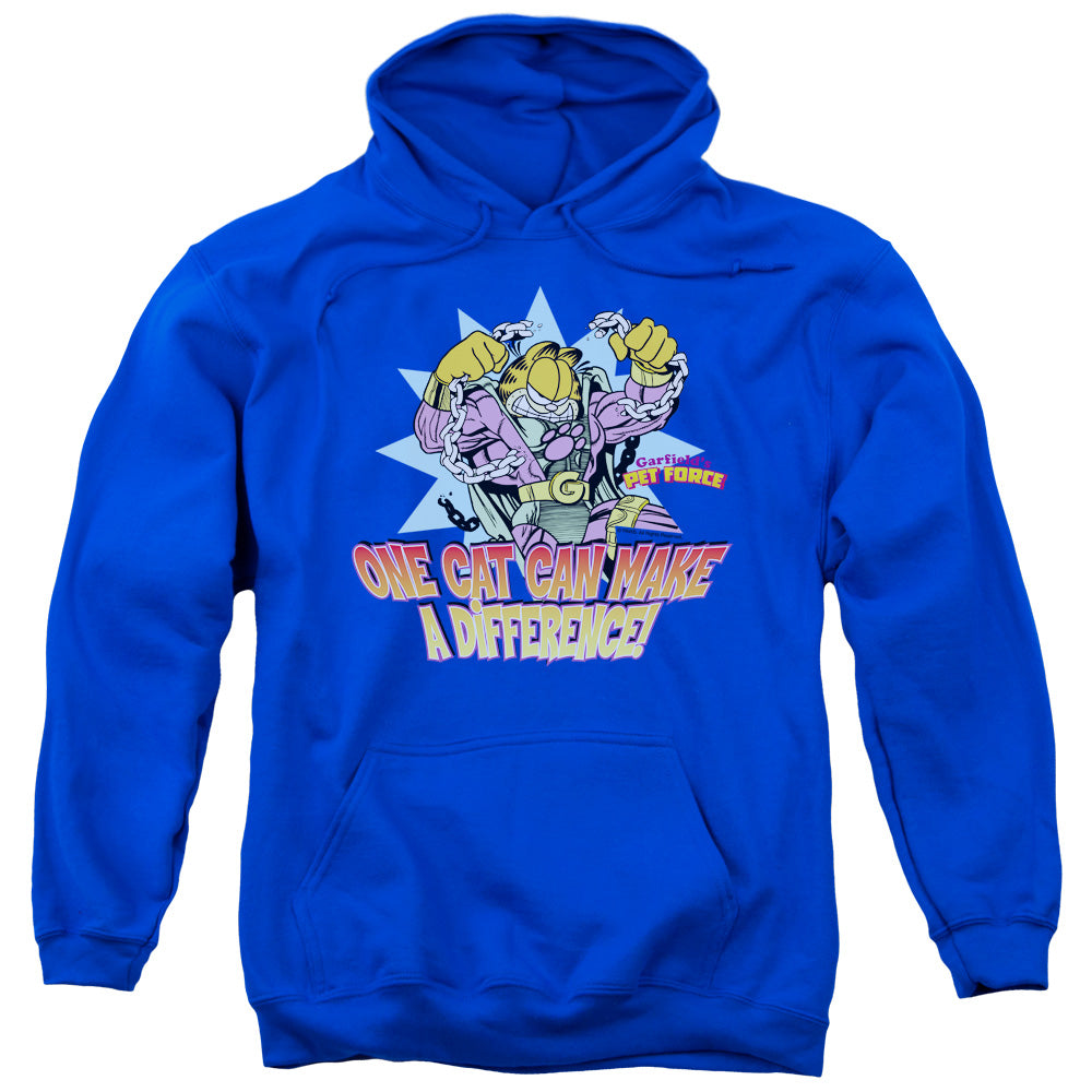 Garfield Make a Difference Mens Hoodie Royal Blue