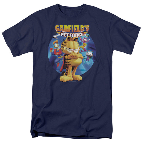 Garfield Dvd Art Mens T Shirt Navy Blue