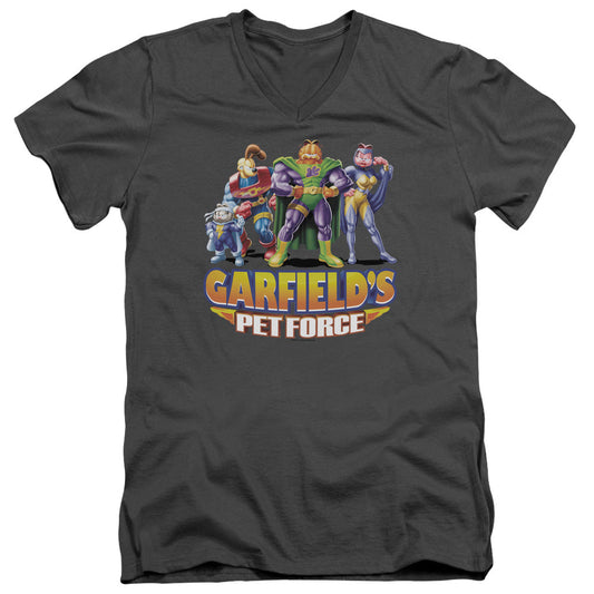 Garfield Beyond Mens Slim Fit V-Neck T Shirt Charcoal