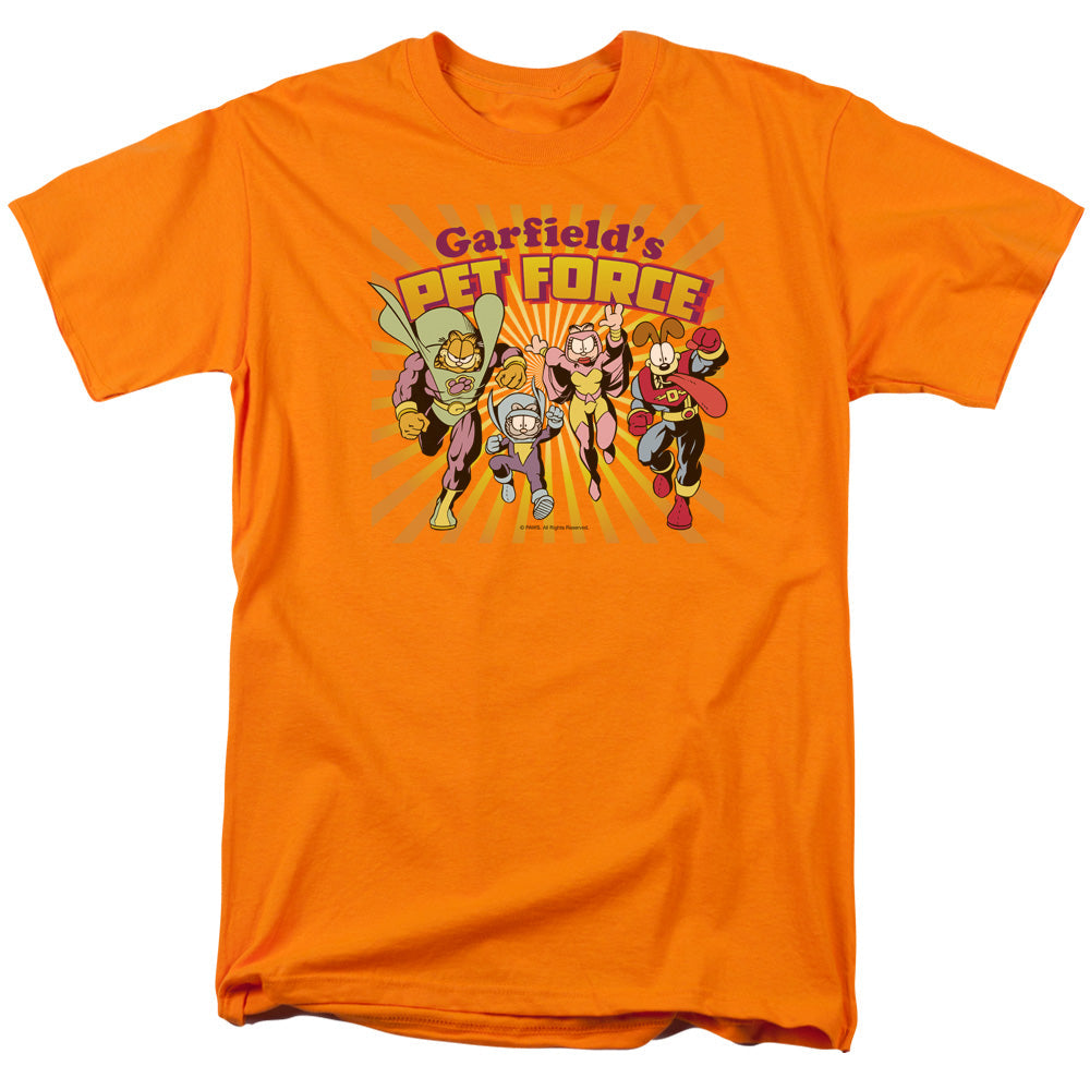 Garfield Pet Force Burst Mens T Shirt Orange