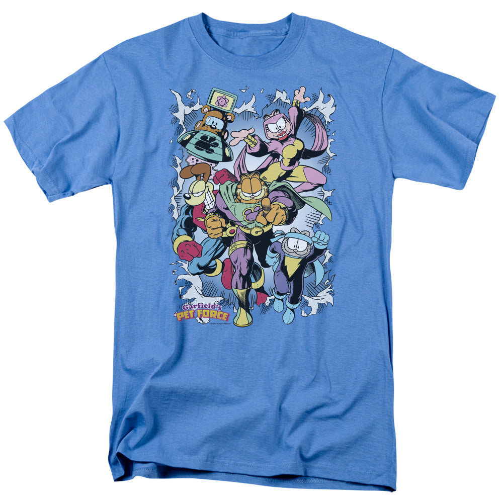 Garfield Ripped Mens T Shirt Carolina Blue