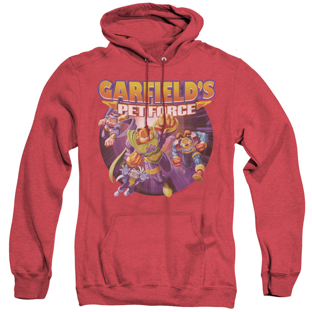 Garfield Pet Force Four Heather Mens Hoodie Red