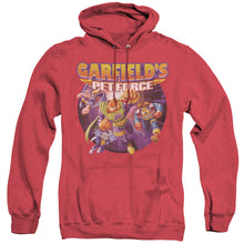 Load image into Gallery viewer, Garfield Pet Force Four Heather Mens Hoodie Red
