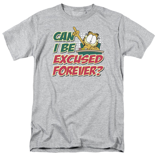 Garfield Excused Forever Mens T Shirt Athletic Heather