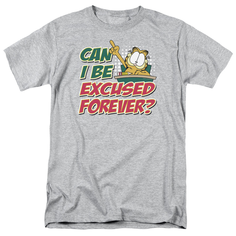 Garfield Excused Forever Mens T Shirt Athletic Heather