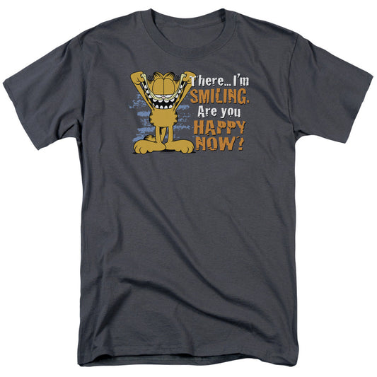 Garfield Smiling Mens T Shirt Charcoal