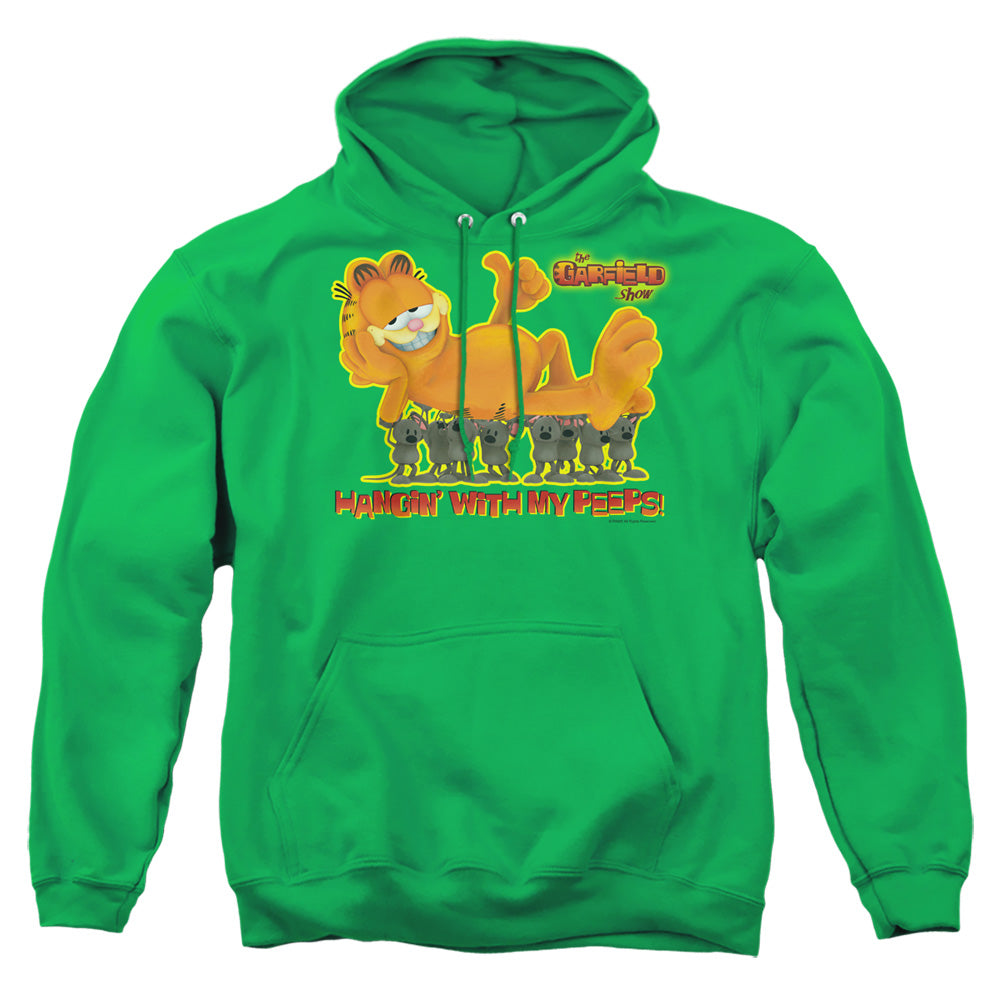 Garfield My Peeps Mens Hoodie Kelly Green