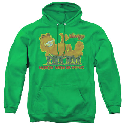 Garfield My Peeps Mens Hoodie Kelly Green