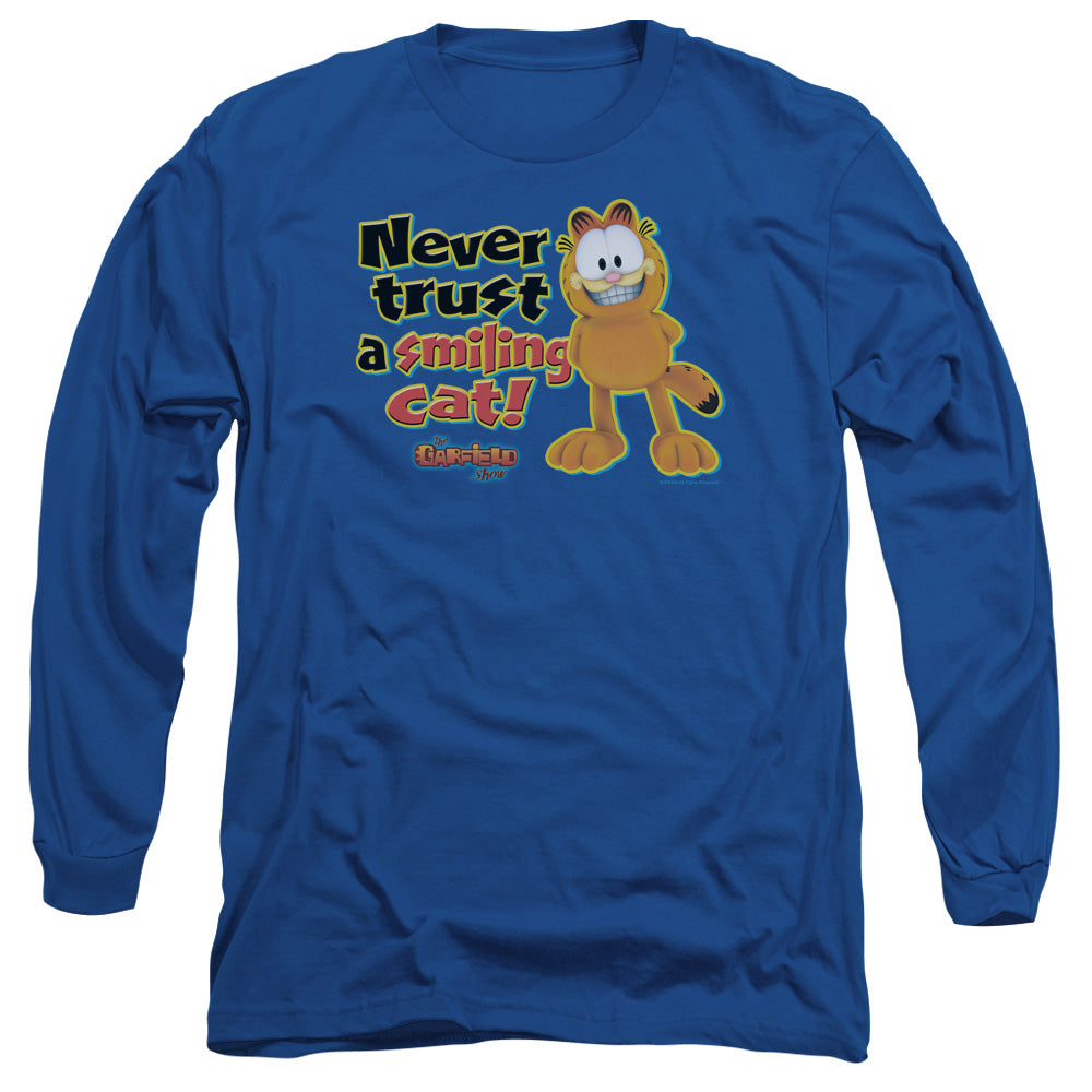 Garfield Smiling Mens Long Sleeve Shirt Royal Officially Licensed