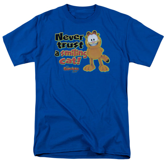 Garfield Smiling Mens T Shirt Royal
