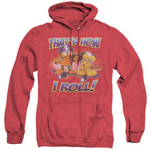 Load image into Gallery viewer, Garfield How I Roll Heather Mens Hoodie Red

