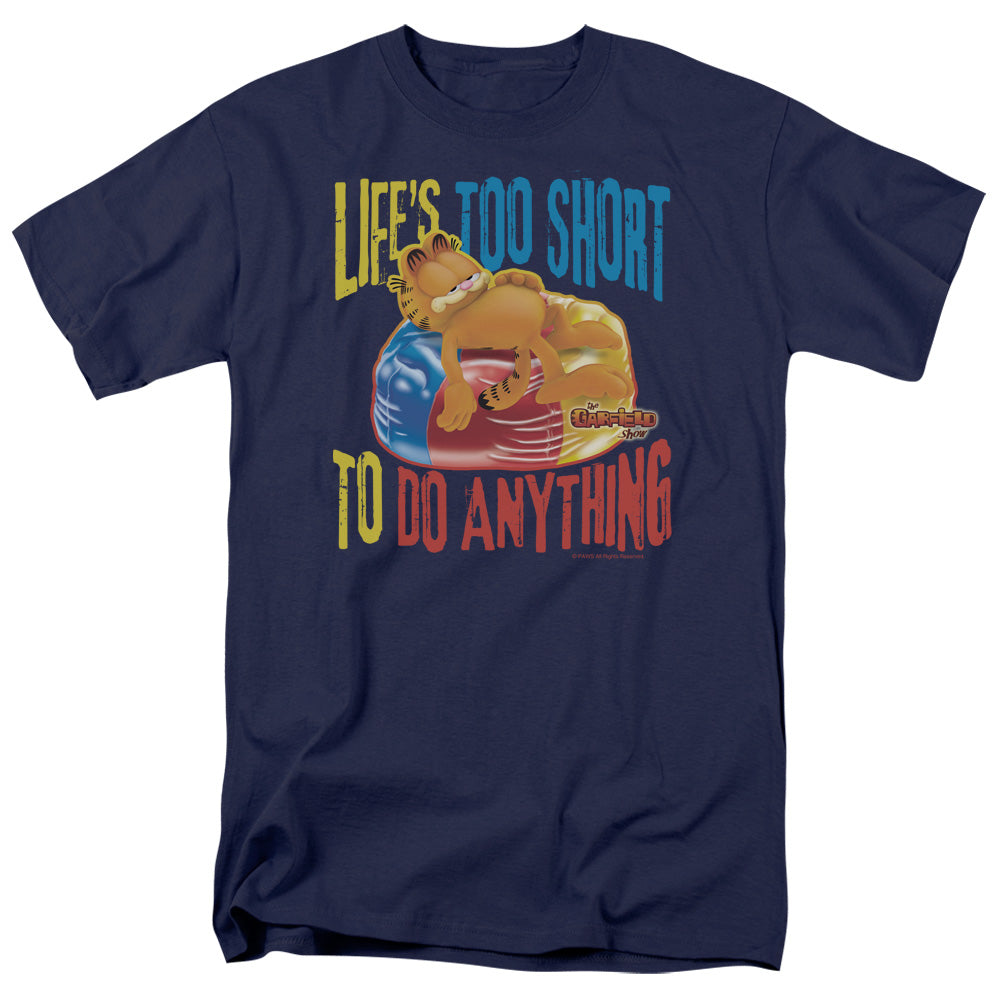 Garfield Too Short Mens T Shirt Navy Blue