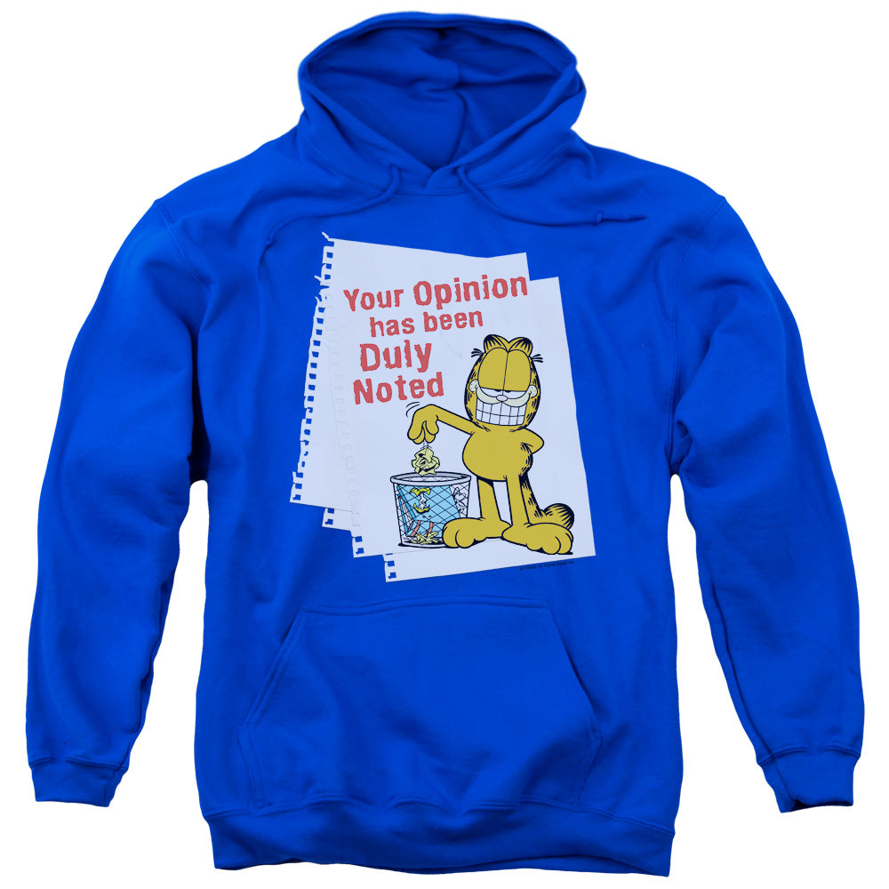 Garfield Duly Noted Mens Hoodie Royal Blue