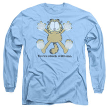 Load image into Gallery viewer, Garfield Stuck Mens Long Sleeve Shirt Carolina Blue Officially Licensed
