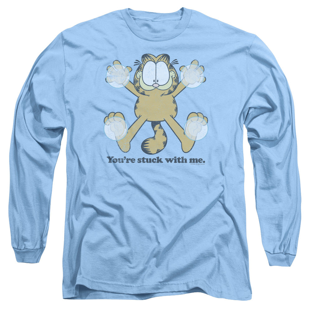 Garfield Stuck Mens Long Sleeve Shirt Carolina Blue Officially Licensed