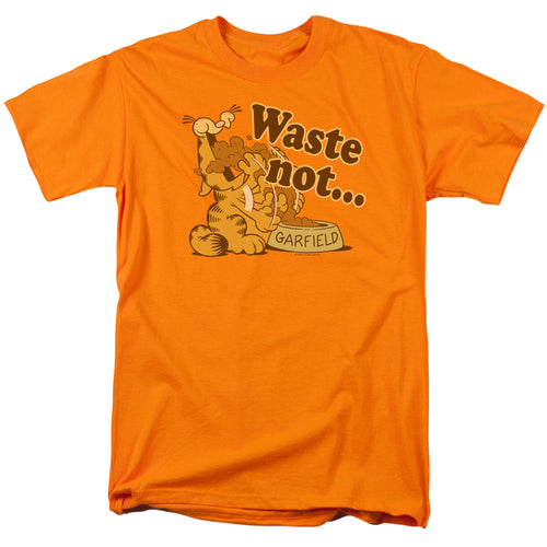 Garfield Waste Not Mens T Shirt Orange