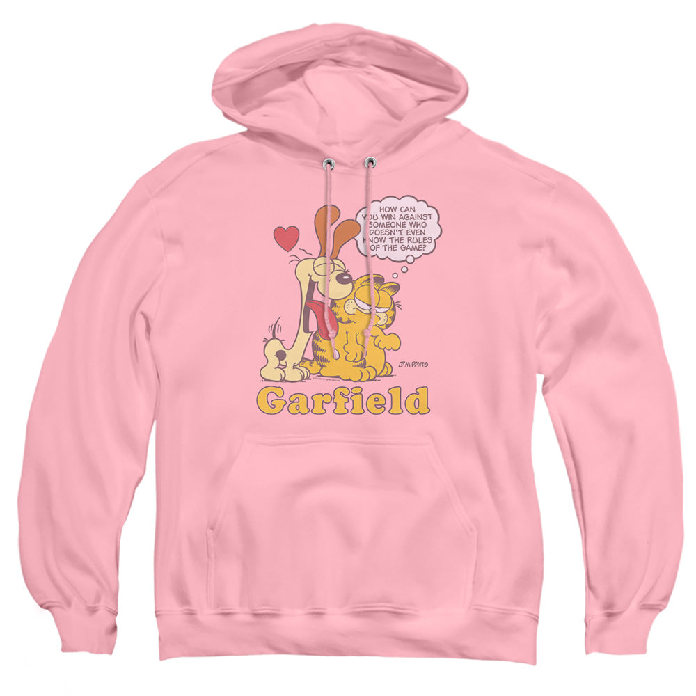 Garfield Cant Win Mens Hoodie Pink