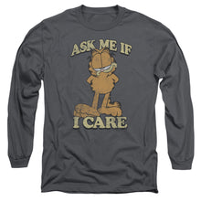 Load image into Gallery viewer, Garfield Ask Me Mens Long Sleeve Shirt Charcoal Officially Licensed
