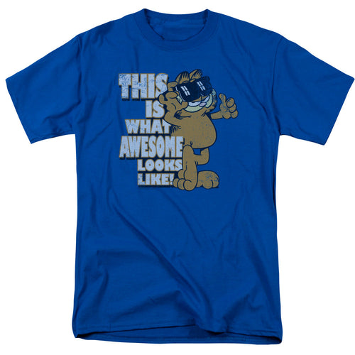 Garfield Awesome Mens T Shirt Royal Blue