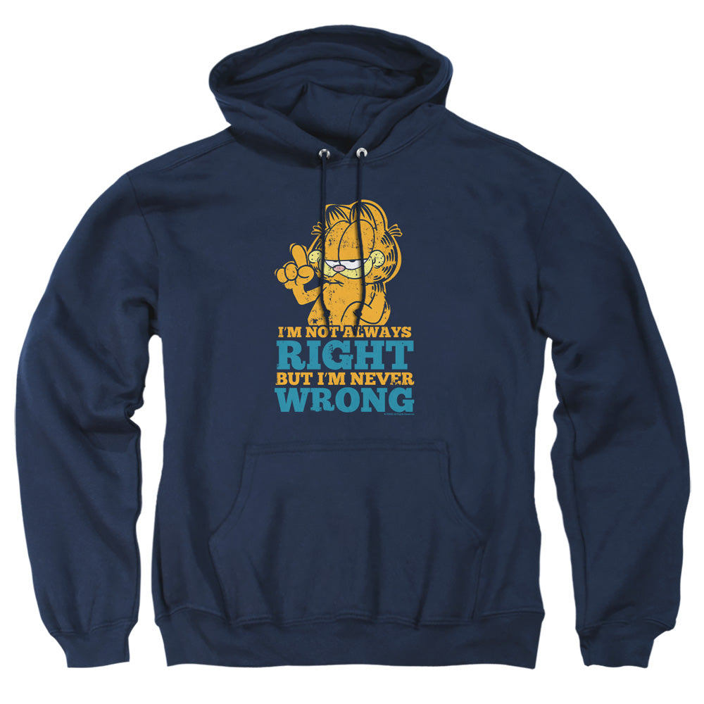 Garfield Never Wrong Mens Hoodie Navy