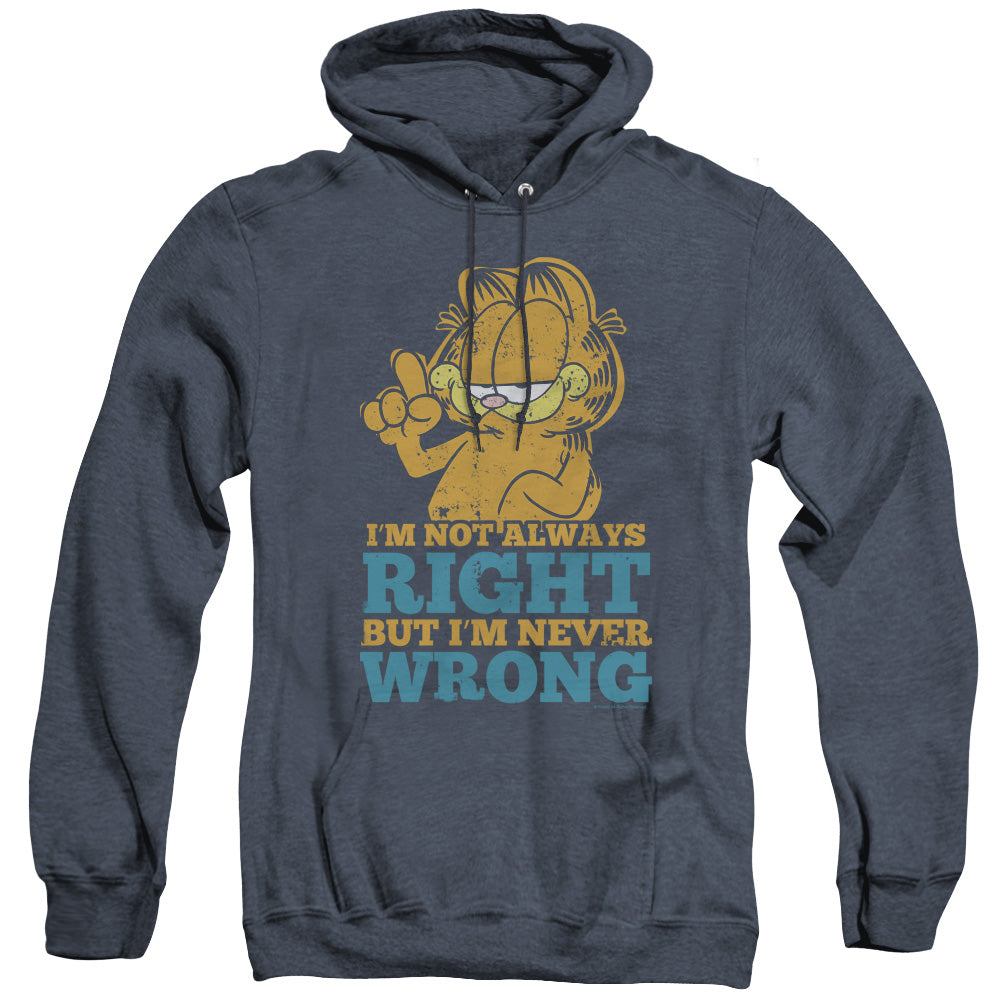 Garfield Never Wrong Heather Mens Hoodie Navy