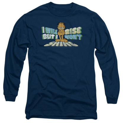 Garfield Rise Not Shine Mens Long Sleeve Shirt Navy Officially Licensed