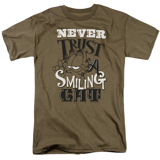 Garfield Never Trust Mens T Shirt Safari Green