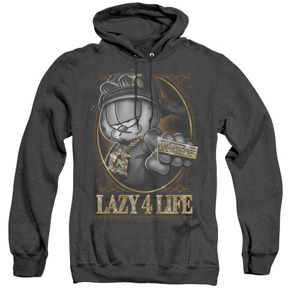 Garfield Lazy 4 Life Heather Mens Hoodie Black