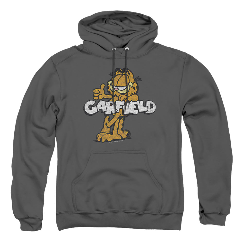Garfield Retro Garf Mens Hoodie Charcoal