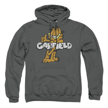 Load image into Gallery viewer, Garfield Retro Garf Mens Hoodie Charcoal
