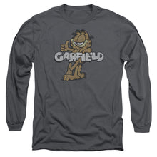 Load image into Gallery viewer, Garfield Retro Garf Mens Long Sleeve Shirt Charcoal Officially Licensed
