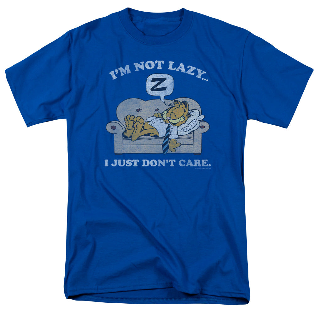 Garfield Not Lazy Mens T Shirt Royal