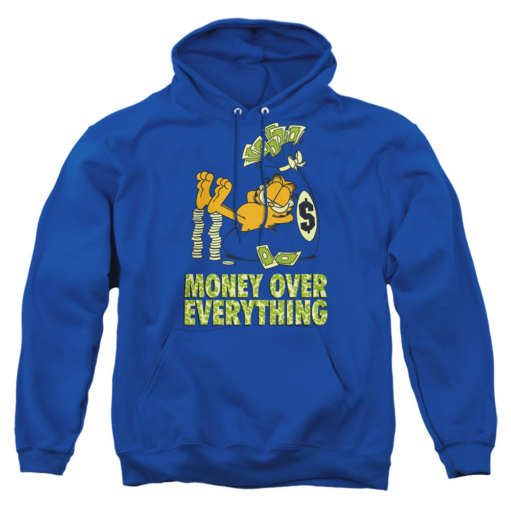 Garfield Money Is Everything Mens Hoodie Royal Blue