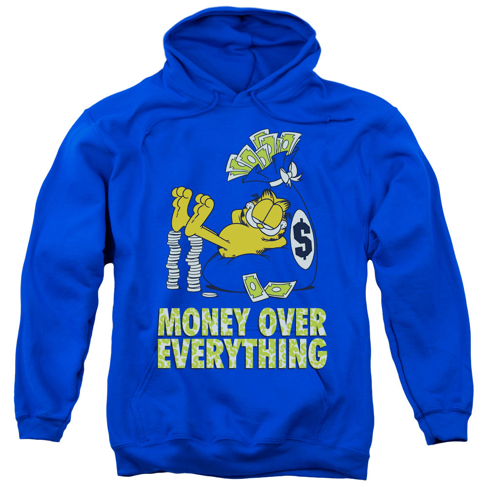 Garfield Money Is Everything Mens Hoodie Royal Blue