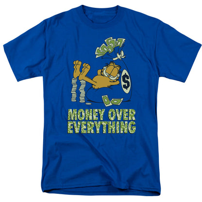 Garfield Money Is Everything Mens T Shirt Royal Blue